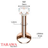 Piercing pour labret, hélix ou tragus acier doré coeur - Tarawa.com