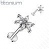 Piercing labret acier cristal carré 3 mm - Tarawa piercing