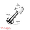 Piercing labret en titane cœur