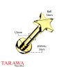 Piercing labret en titane étoile doré