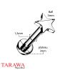 Piercing labret en titane étoile
