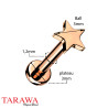 Piercing labret en titane étoile or rose