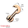 Piercing labret en titane or rose lune