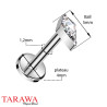 Piercing labret en titane diamant CZ