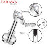 Piercing labret en titane diamant CZ