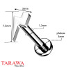 Piercing labret titane en forme éclair filetage interne