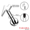Piercing labret titane en forme éclair filetage interne