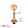 Piercing labret en acier chirurgical or rose forme plateau
