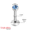 Piercing labret  acier chirurgical strass 2mm