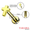 Piercing labret titane motif croix Doré - Tarawa.com