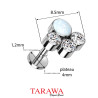 Piercing labret titane pate de chat opale