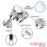 Piercing labret titane pate de chat opale