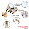 Piercing labret titane or rose pate de chat opale