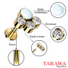 Piercing labret titane doré pate de chat opale