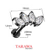 Piercing labret titane éventail 4 marquise noir