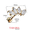 Piercing labret titane éventail 4 marquise or rose