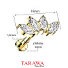 Piercing labret titane éventail 4 marquise doré