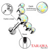 Piercing labret en titane long opale