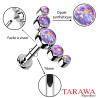 Piercing labret en titane pierre violet