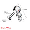 Piercing labret ligne cristaux titane - Tarawa.com