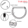 Piercing septum barre droite avec CZ