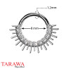 Piercing anneau Titane Argenté avec Détails Soleil et Strass Brillants