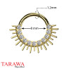 Piercing anneau Titane Doré avec Détails Soleil et Strass Brillants