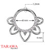Piercing anneau en titane floral CZ et perle