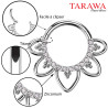 Piercing anneau en titane floral CZ et perle