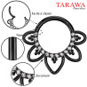 Piercing anneau en titane floral CZ et perle noir