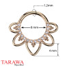 Piercing anneau en titane floral CZ et perle or rose