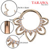 Piercing anneau en titane floral CZ et perle or rose
