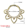 Piercing anneau en titane floral CZ et perle doré