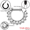 Piercing septum clip doré et cristal - Tarawa piercing