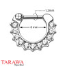Piercing septum clip doré et cristal - Tarawa piercing