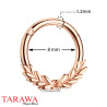 Piercing anneau feuilles de laurier en acier chirurgical or rose