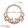 Piercing anneau pour septum or rose avec pierre d'opale