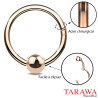 Anneau de piercing acier couleur or rose - Tarawa.com
