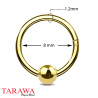 Anneau piercing doré pour piercing cartilage - Tarawa.com