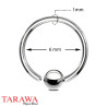 Vente de piercing anneau nez bille acier - Tarawa.com