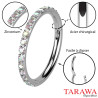 Anneau piercing hélix acier avec strass irisé en vente sur Tarawa.com