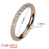 Anneau piercing oreille titane or rose haute qualité sur Tarawa.com