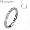 Piercing anneau en titane strass 1.6mm