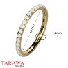 Piercing anneau d'oreille titane doré opale blanche - Tarawa.com