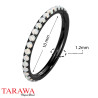 Vente de piercing anneau en titane noir avec opale - Tarawa.com