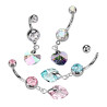 Piercing nombril Coeur cristal couleur - Tarawa.com