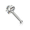 Piercing nez tige droite strass coeur