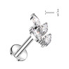 Piercing labret feuillage en titane
