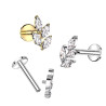 Piercing labret feuillage en titane
