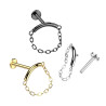 Piercing Labret Chaîne en Titane Doré – Élégance et Modernité